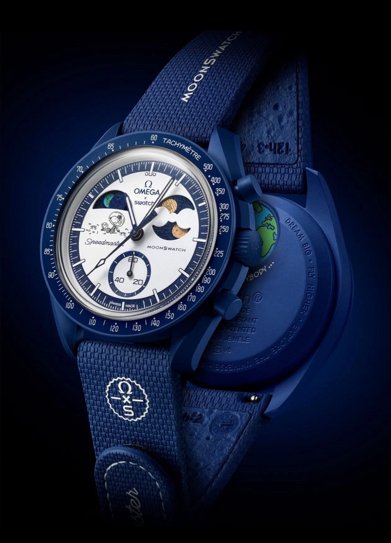 Swatch X Omega Moon swatch Mission To Earth phase Moonshine Snoopy